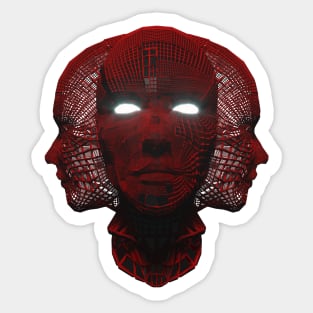 3 RED FACE Sticker